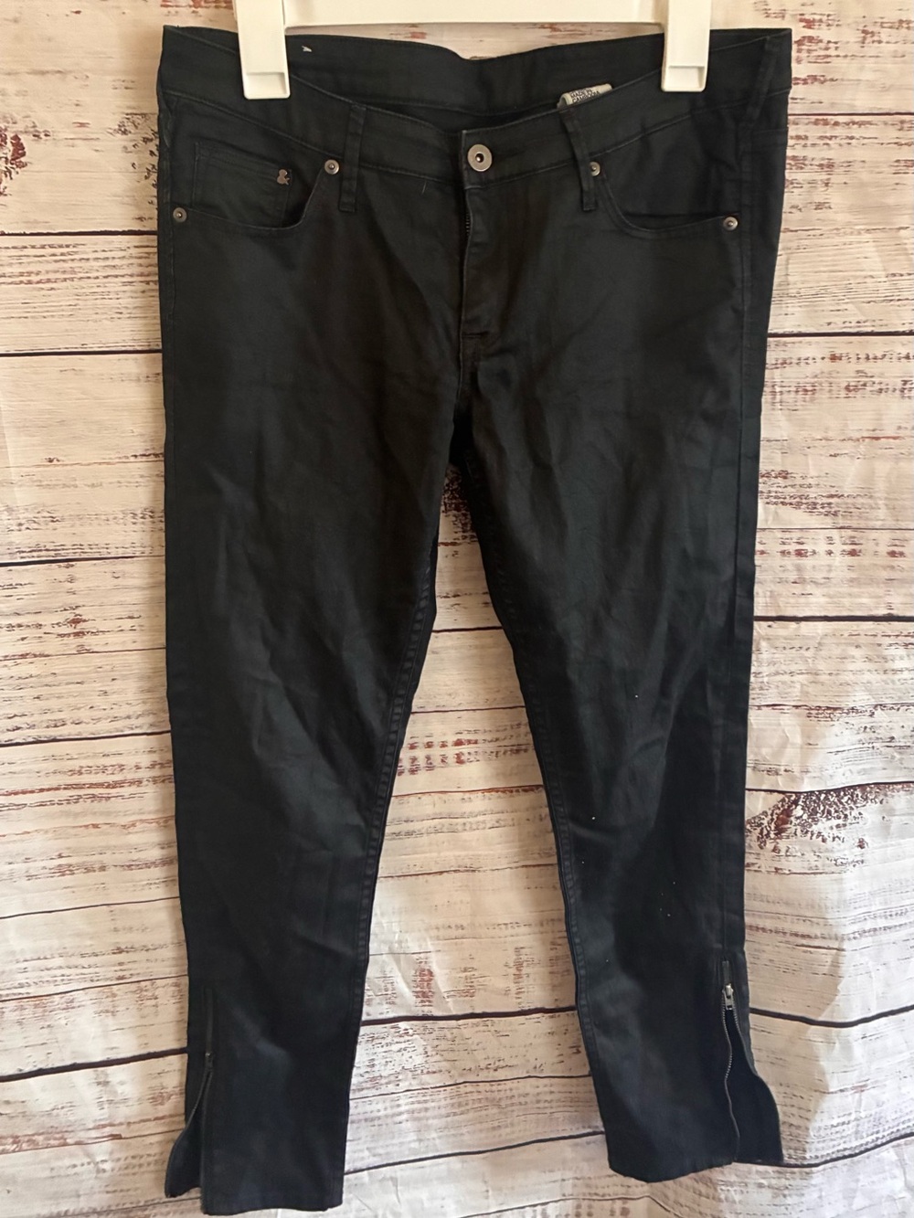 H&M Women’s Skinny Black Zipper Ankle Jeans Grunge